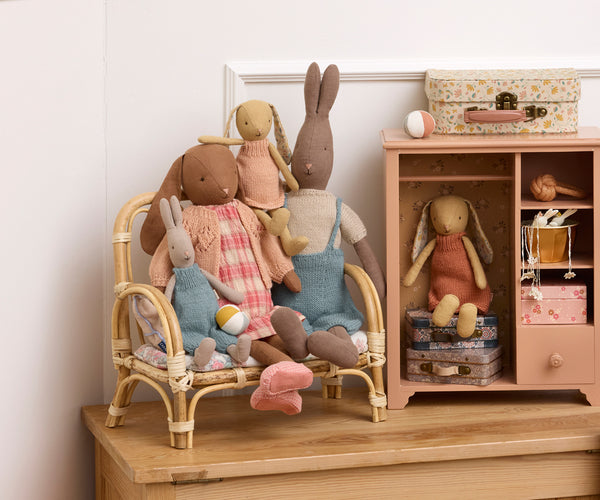 Maileg, Bunny, Size 1 - Cream Yellow - Knitted Dress