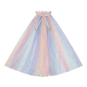 Mimi & Lula, Shooting Star Ombre Cape with pastel tulle and gold stars for magical playtime fun!