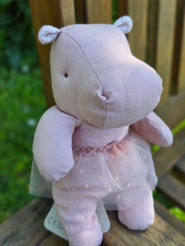 Maileg, Safari Friends, Hippo w. Tutu, Small - Soft Rose