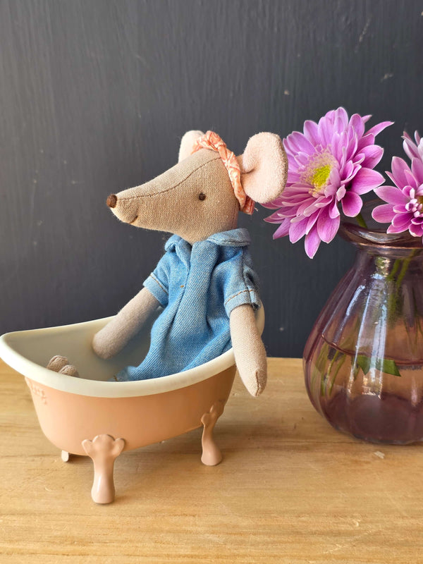 Maileg, Bathtub, Mouse - Rose
