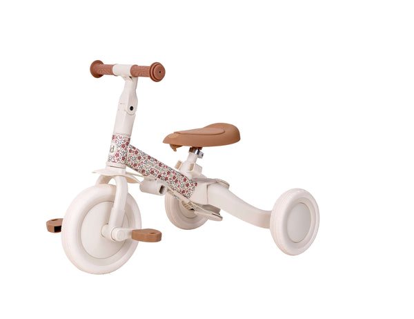 Little Dutch, 4 in 1 Tricycle with Push Bar Sunny Flower