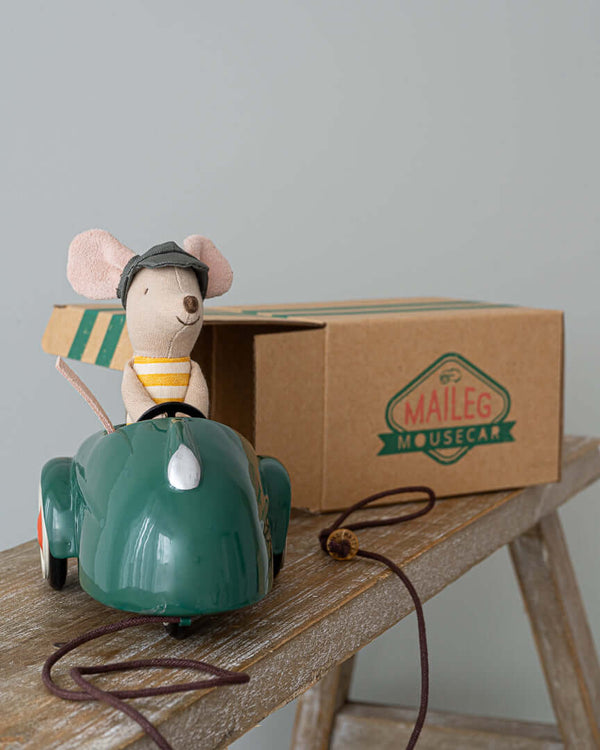 Maileg, Car Mouse - Dark Green