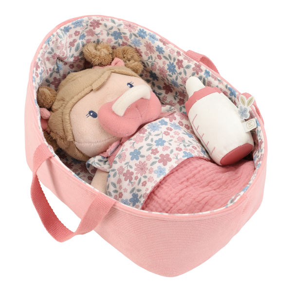 Little Dutch, Baby Doll in Basket Rosa