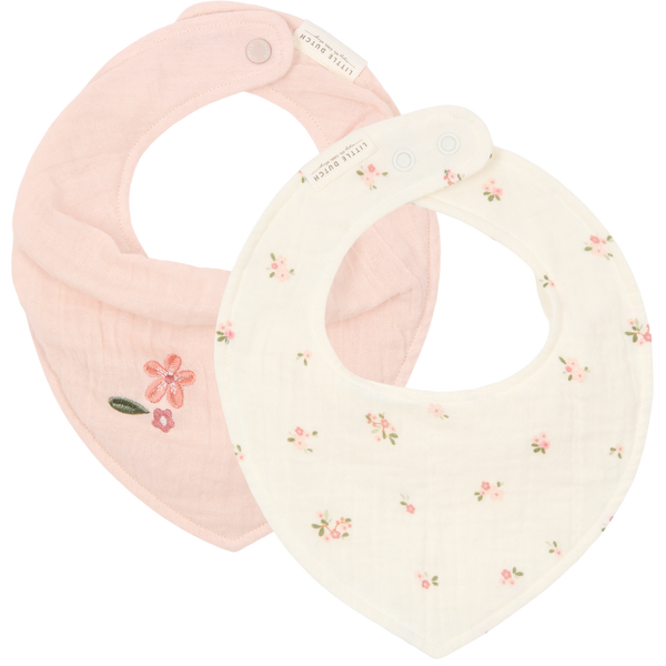 Little Dutch, Bandana Bib Muslin Set of 2 - Fairy Blossom & Blossom