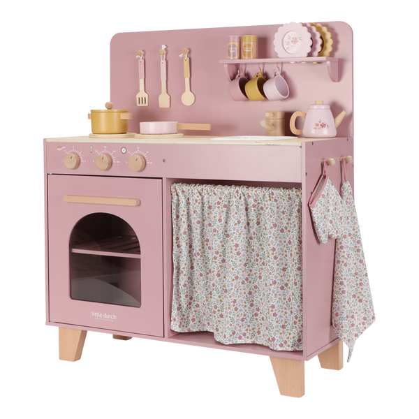Little Dutch, Wooden Play Kitchen Pink FSC (Limited Edition)