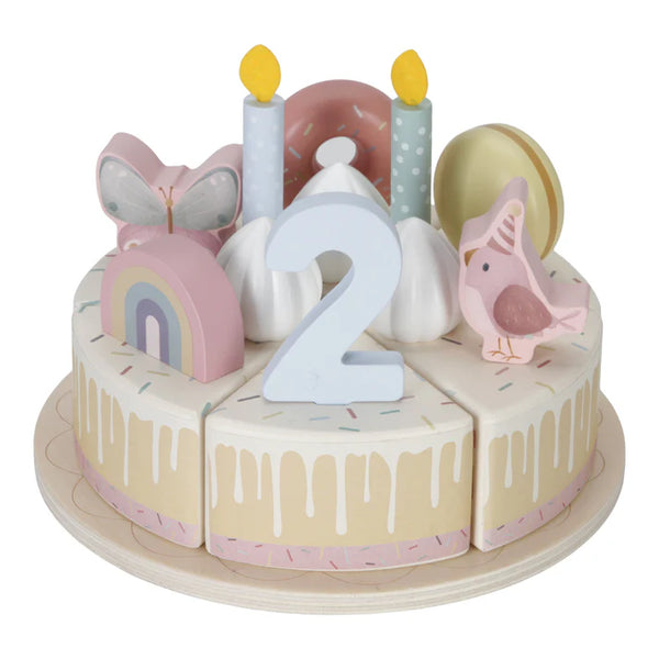 Little Dutch, Wooden Birthday Cake - Pink