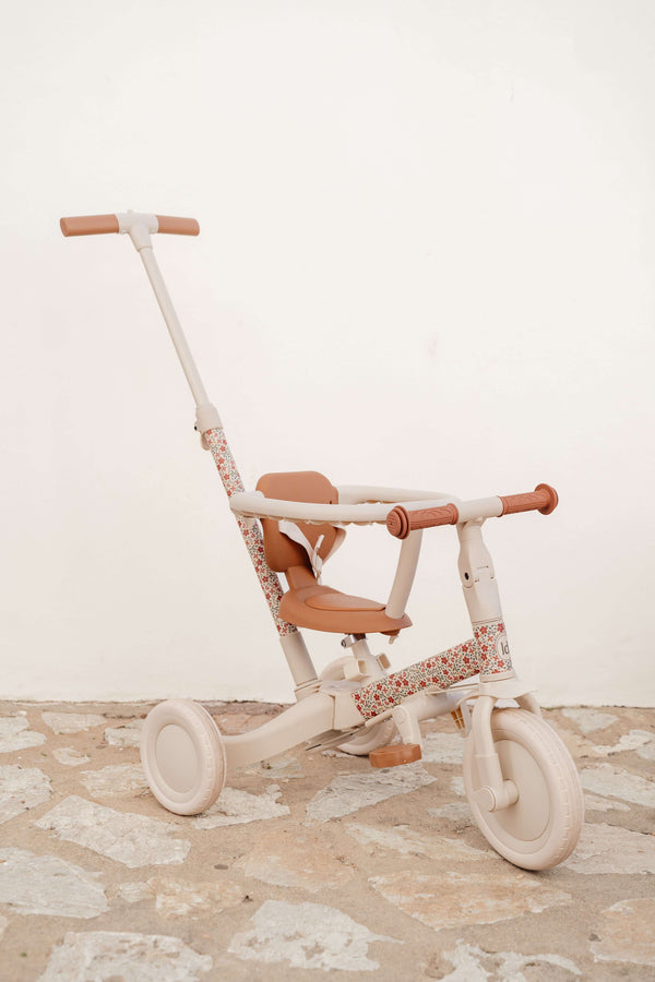 Little Dutch, 4 in 1 Tricycle with Push Bar Sunny Flower