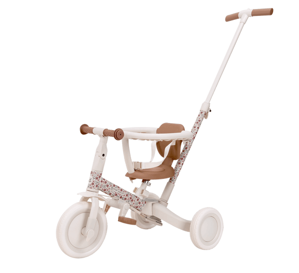 Little Dutch, 4 in 1 Tricycle with Push Bar Sunny Flower