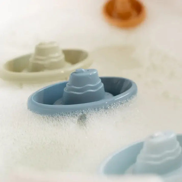 Little Dutch, Stackable Bath Boats - Blue
