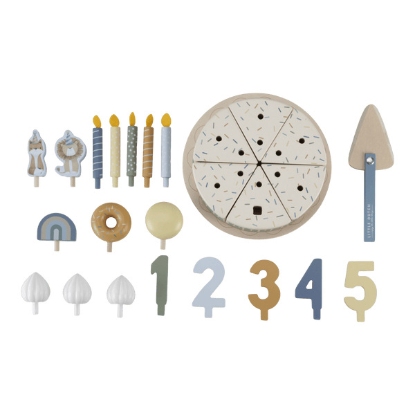 Little Dutch, Wooden Birthday Cake - Blue