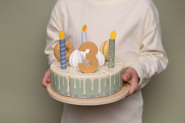 Little Dutch, Wooden Birthday Cake - Blue