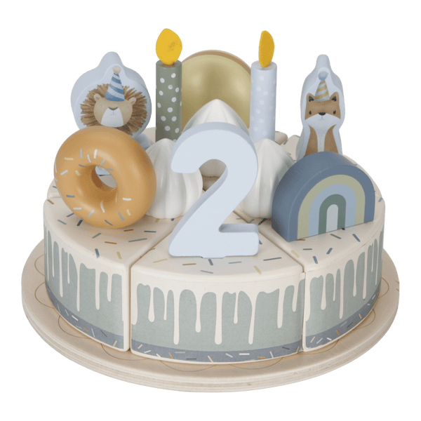 Little Dutch, Wooden Birthday Cake - Blue