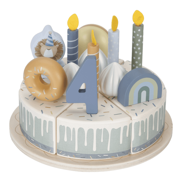 Little Dutch, Wooden Birthday Cake - Blue