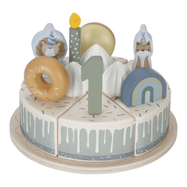 Little Dutch, Wooden Birthday Cake - Blue