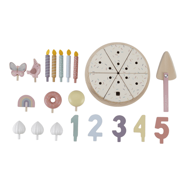 Little Dutch, Wooden Birthday Cake - Pink