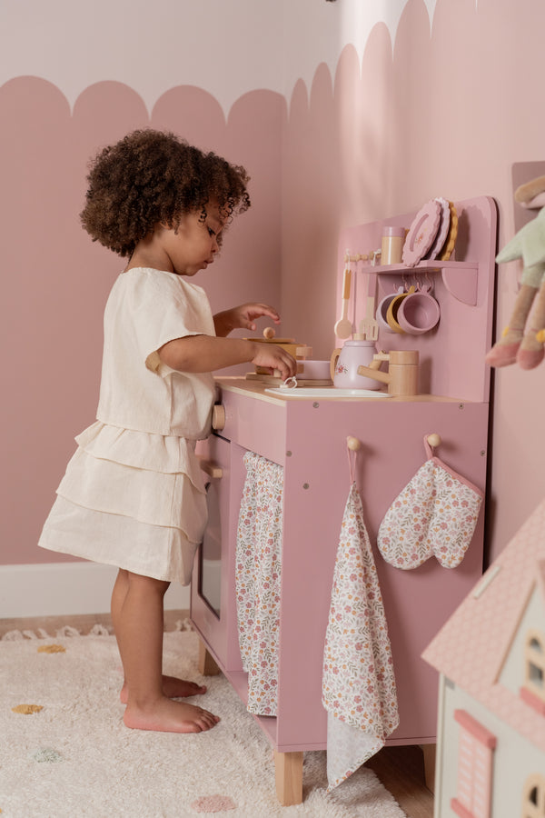 Little Dutch, Wooden Play Kitchen Pink FSC (Limited Edition)