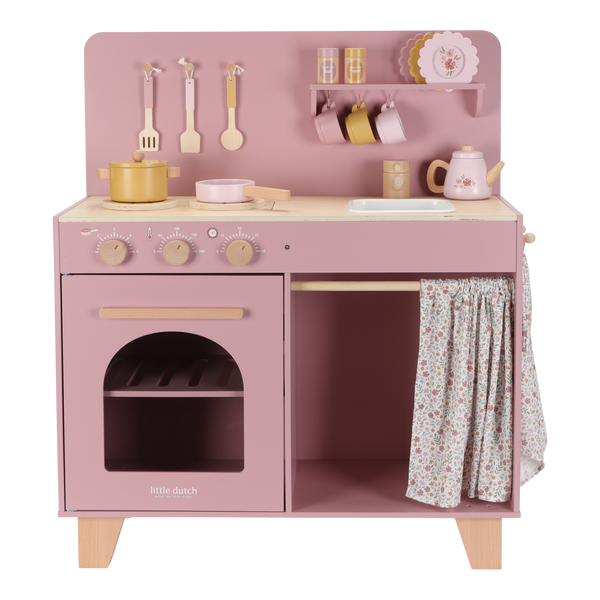 Little Dutch, Wooden Play Kitchen Pink FSC (Limited Edition)