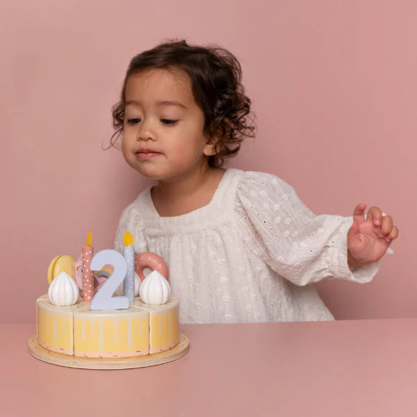 Little Dutch, Wooden Birthday Cake - Pink