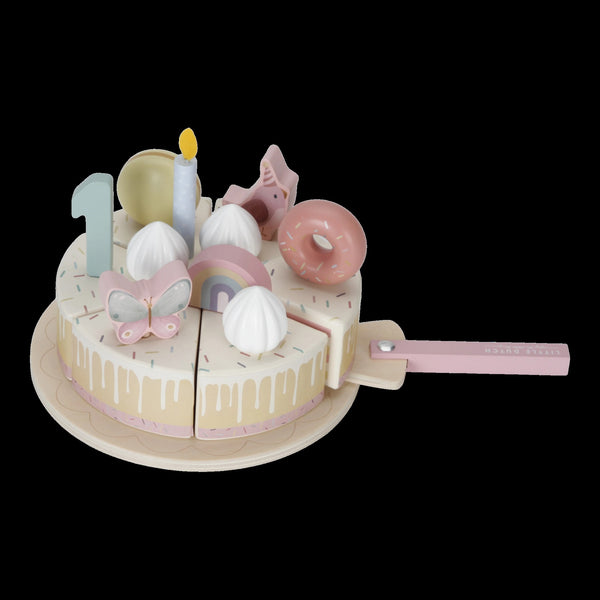 Little Dutch, Wooden Birthday Cake - Pink