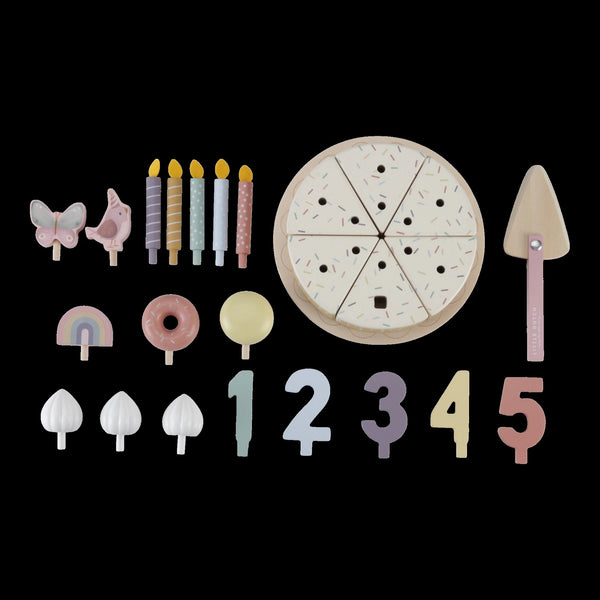 Little Dutch, Wooden Birthday Cake - Pink