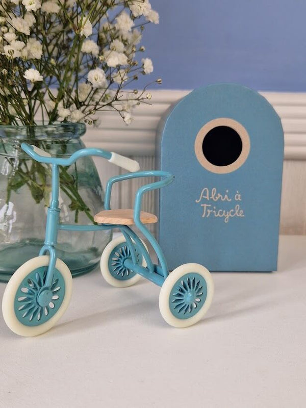 Maileg, Abri À Tricycle for Mouse - Petrol Blue