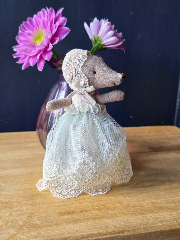 Maileg, Baby Mouse in Gown - Mint