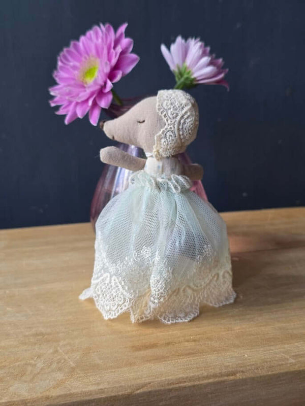 Maileg, Baby Mouse in Gown - Mint