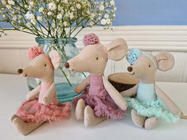 Maileg, Ballerina Mouse, Little Sister - Light Mint