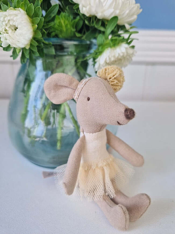 Maileg, Ballerina Mouse, Little Sister, Off White