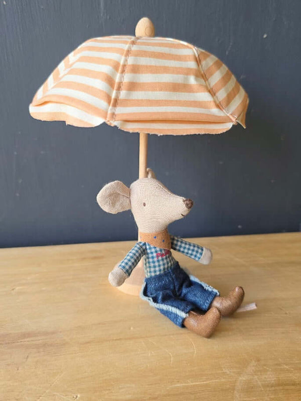 Maileg, Beach Umbrella, Mouse - Soft Coral