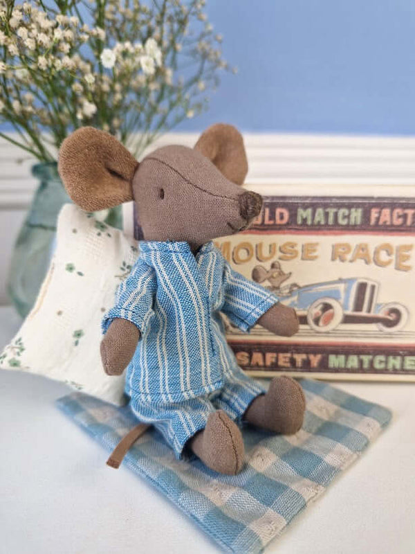 Maileg, Big Brother Mouse w Matchbox in Nightwear