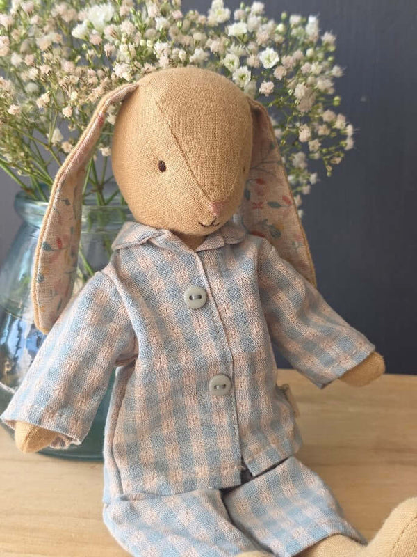 Maileg, Blue Checked Pyjamas (Size 2)