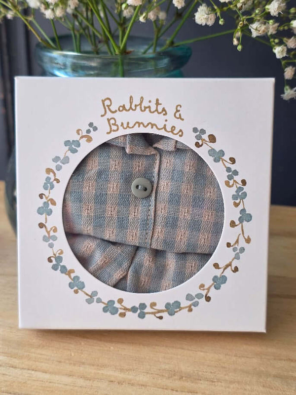 Maileg, Blue Checked Pyjamas (Size 2)