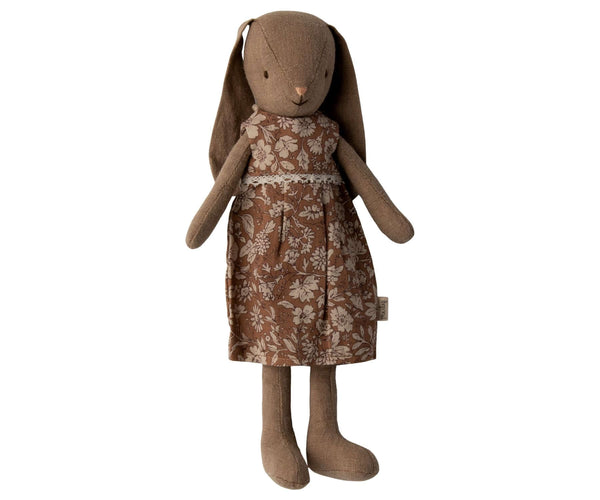 Maileg, Bunny Size 2, Brown - in Floral Dress