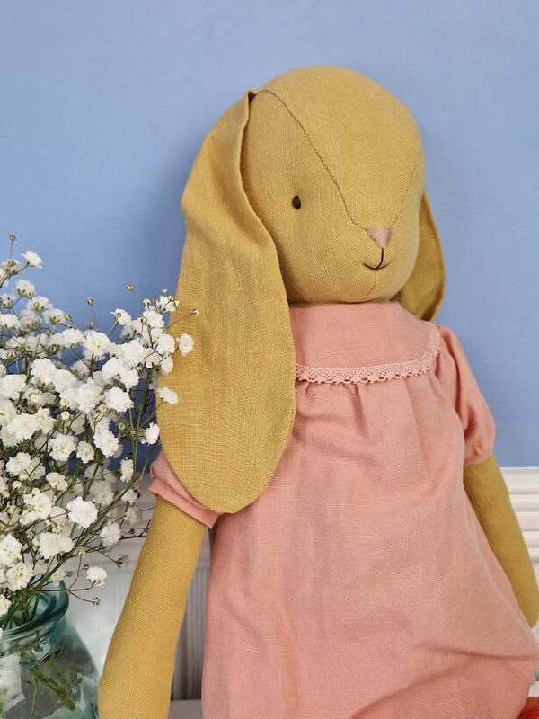 Maileg,  Bunny Size 5, Dusty Yellow in Blouse & Shorts