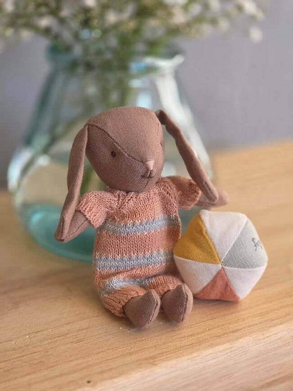 Maileg, Bunny Set, Micro - Brown - Dusty Rose