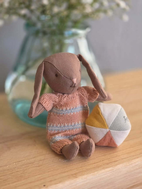 Maileg, Bunny Set, Micro - Brown - Dusty Rose