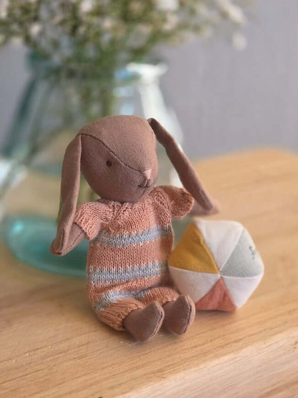 Maileg, Bunny Set, Micro - Brown - Dusty Rose