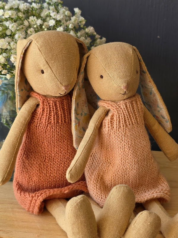 Maileg, Bunny, Size 2 - Cream Yellow - Knitted Dress