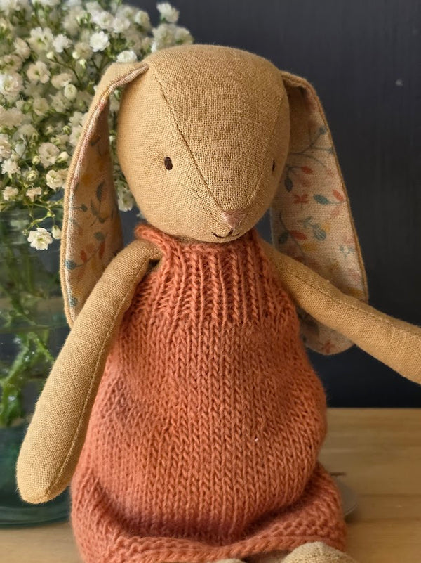 Maileg, Bunny, Size 2 - Cream Yellow - Knitted Dress