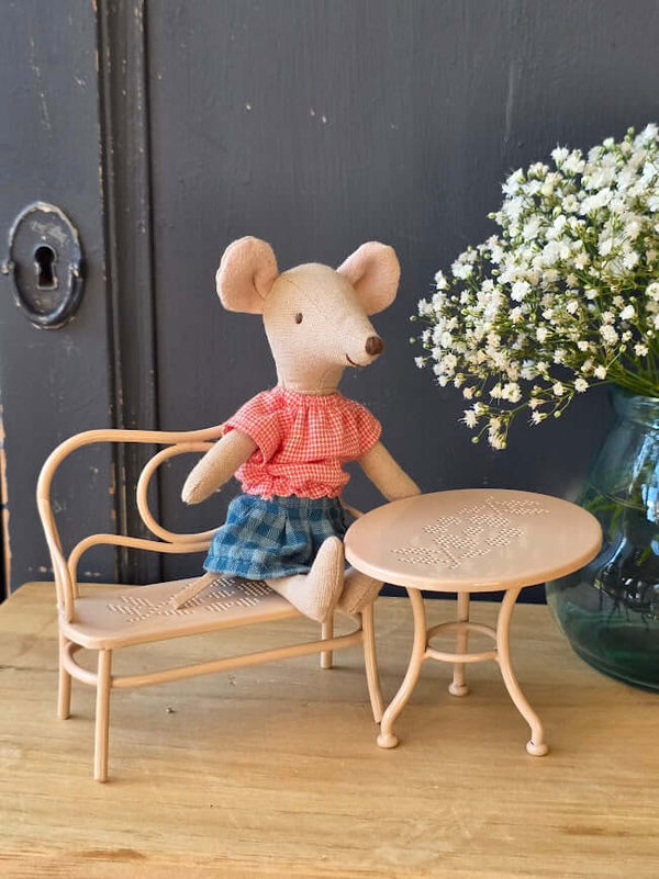 Maileg, Café Set, Mouse, Big - Pale Pink