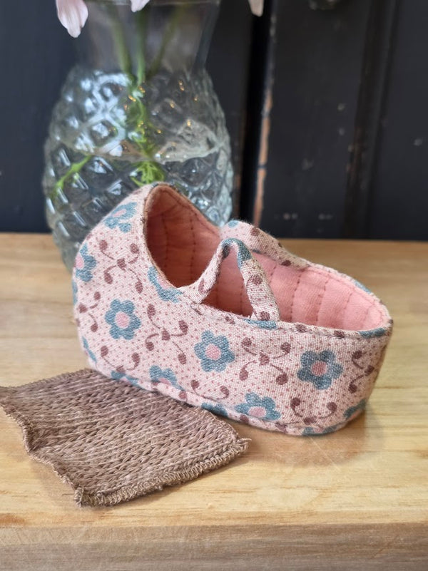 Maileg, Carry Cot, Baby Mouse - Rose