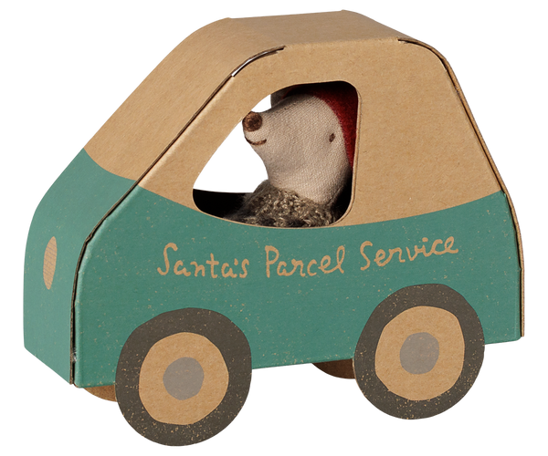 PRE-ORDER Maileg, Christmas Mouse, Little Brother in Car Box **DUE NOV**