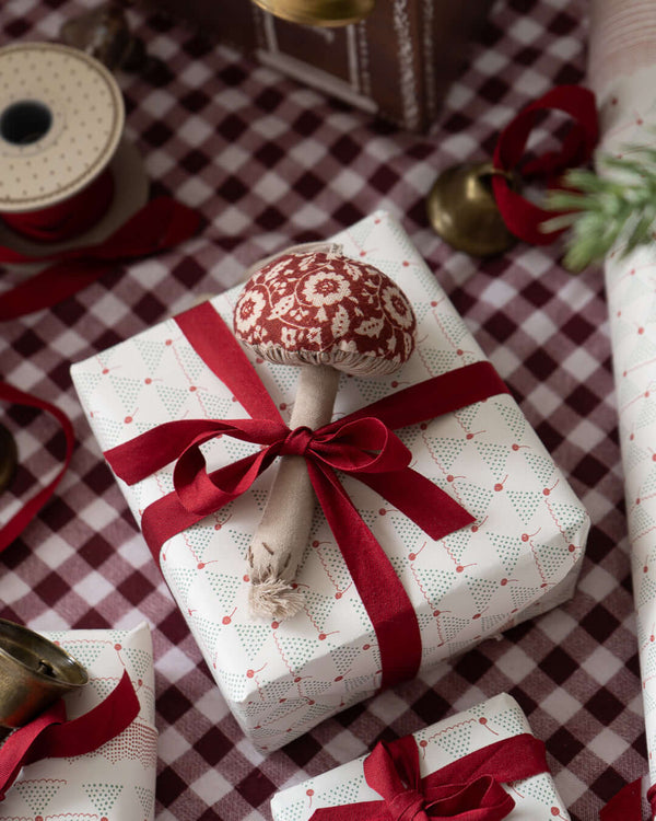 Maileg, Mushroom Ornament, Winter Flower - Red