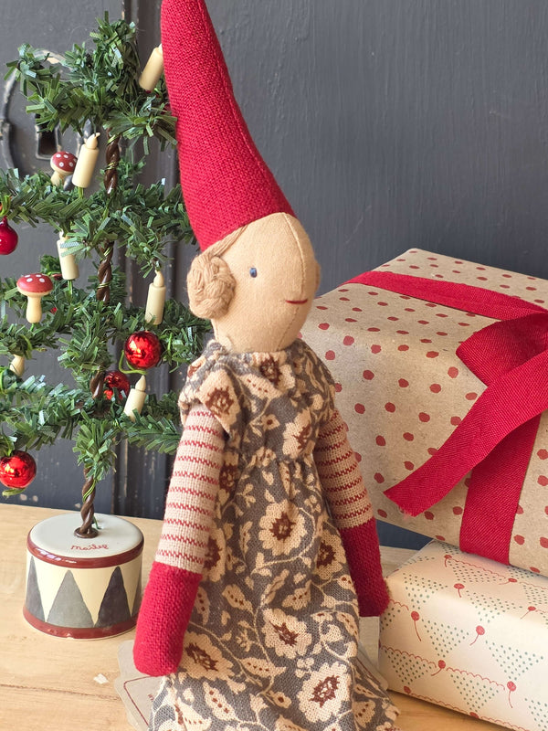 Maileg, Climbing Pixy, Girl -  Winter Mint Dress (Size 1)