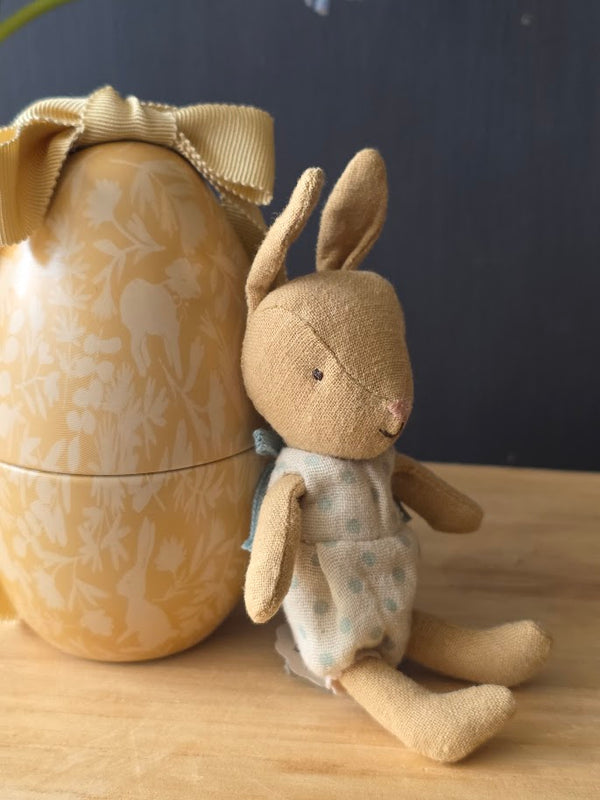 Maileg, Easter Egg with Micro Rabbit, Small - Cream yellow