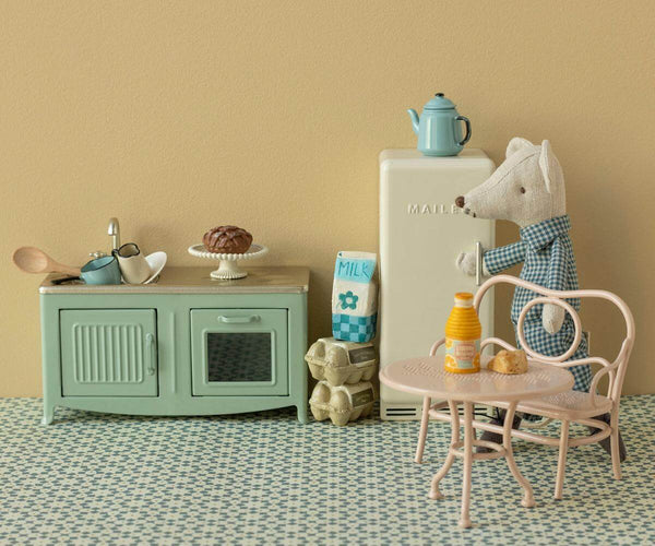 Maileg, Café Set, Mouse, Big - Pale Pink