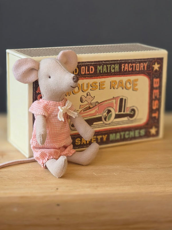 Maileg, Little Sister Mouse in Matchbox