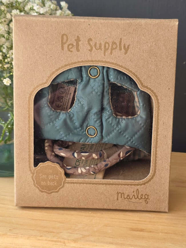Maileg, Pet Supply, Harness and Leash - Dark Mint