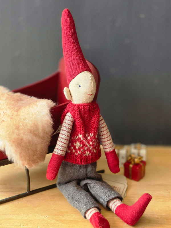 Maileg, Pixy, Size 1 - Boy - Red Knitted Vest